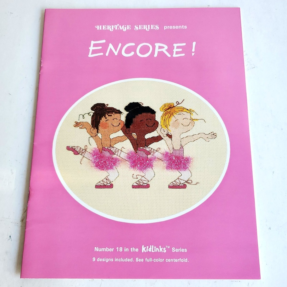 Encore Cross Stitch Pattern Heritage Series Kidlinks VTG OOP